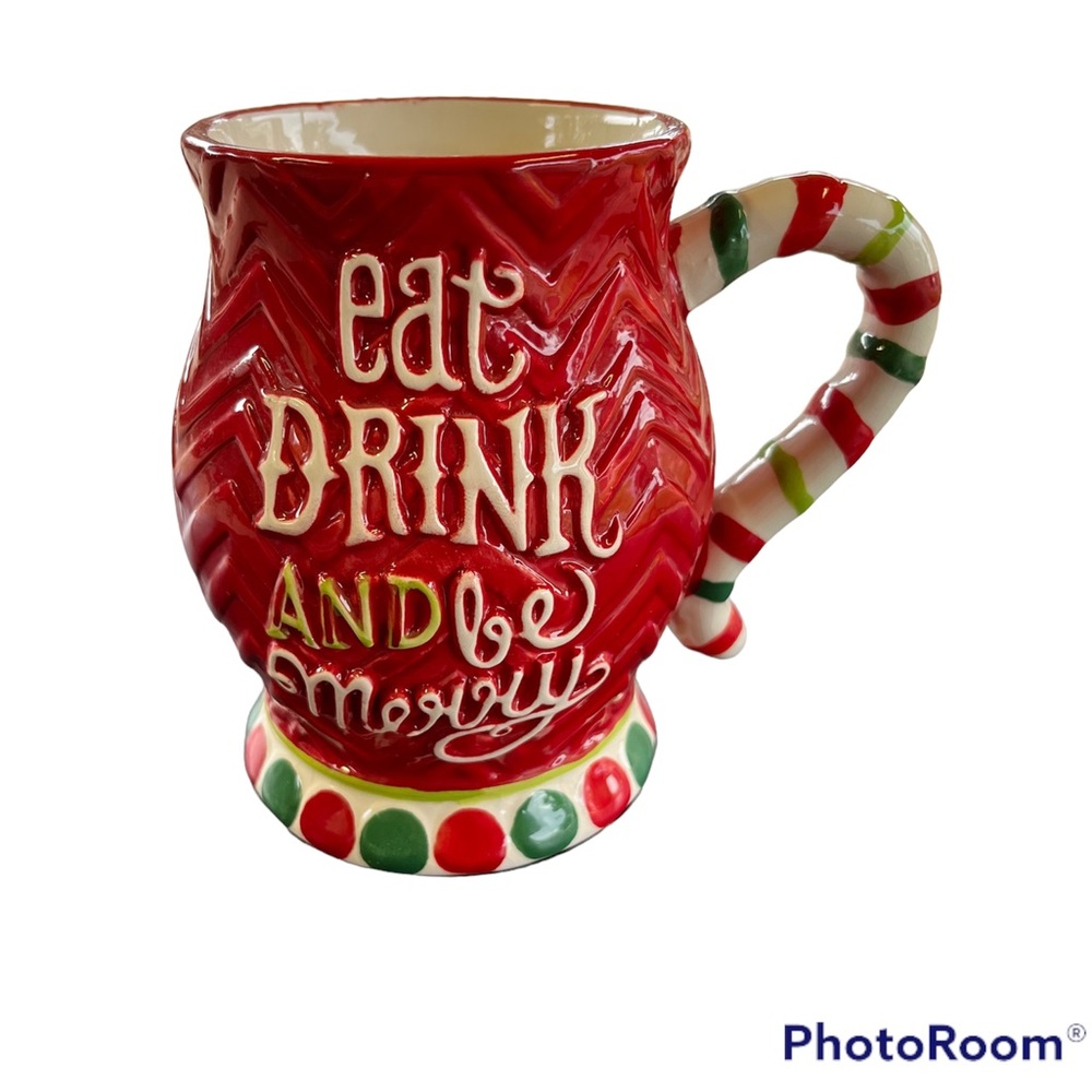 Holiday Time Jumbo Christmas Mug Eat Drink And Be Merry  20.63 oz